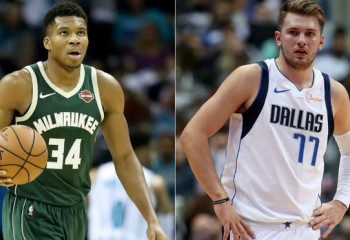 Giannis Antetokounmpo și Luka Doncic își conduc echipele spre victorie. Video