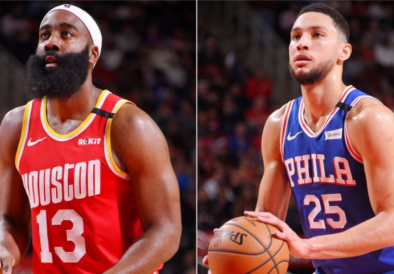 James Harden și Ben Simmons s-au întrecut în triple-double-uri