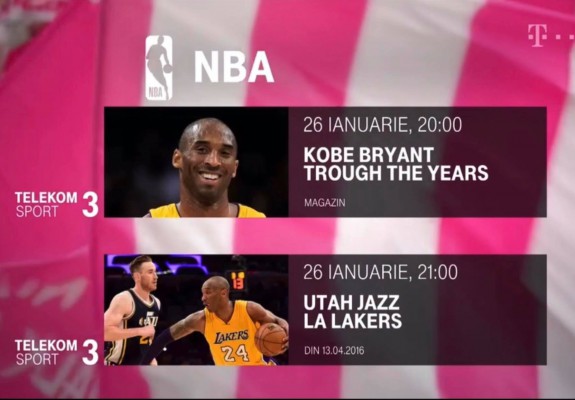 Telekom Sport, program dedicat lui Kobe Bryant