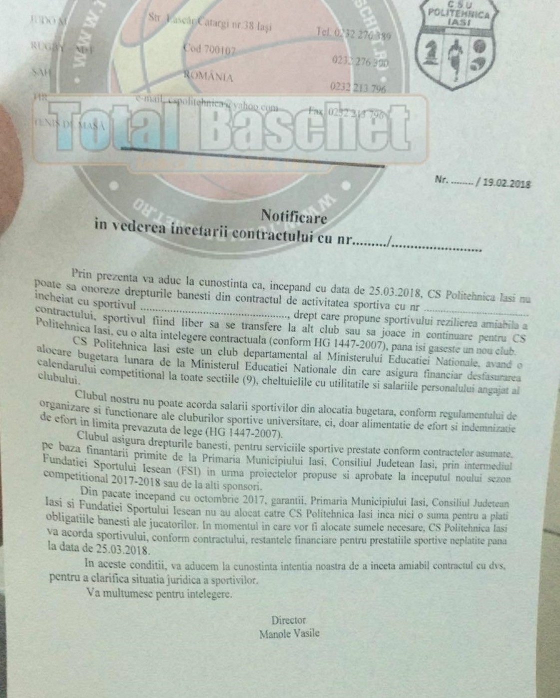 notificare poli iasi